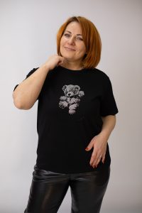 Футболка ведмедік з камінчиками